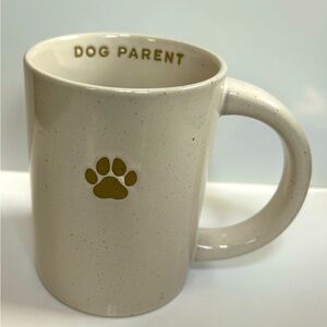 NEW!! Embossed “Dog Parent” Stoneware Mug With Paw Motif-(NWT)